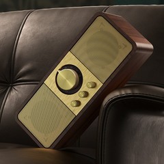 Wood Grain Radio Speaker Battery-Powered Battery Vintage Speaker Portable