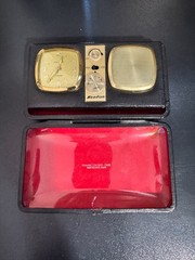 Kenton Portable AM Radio Clock Travel Case Mid Century Black Faux Leather Japan