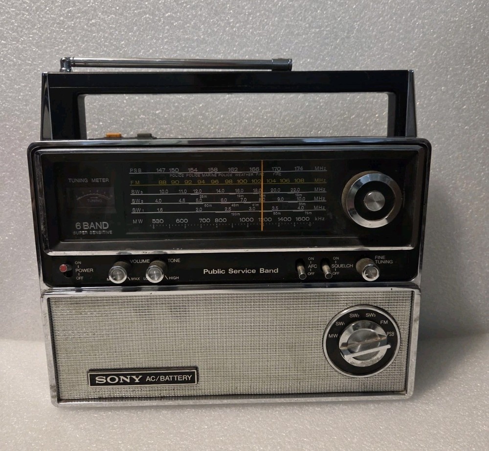SONY 6BAND FM/AM/PSB/SW1-3 Receiver, Model TFM-8000W, Tested/Works.