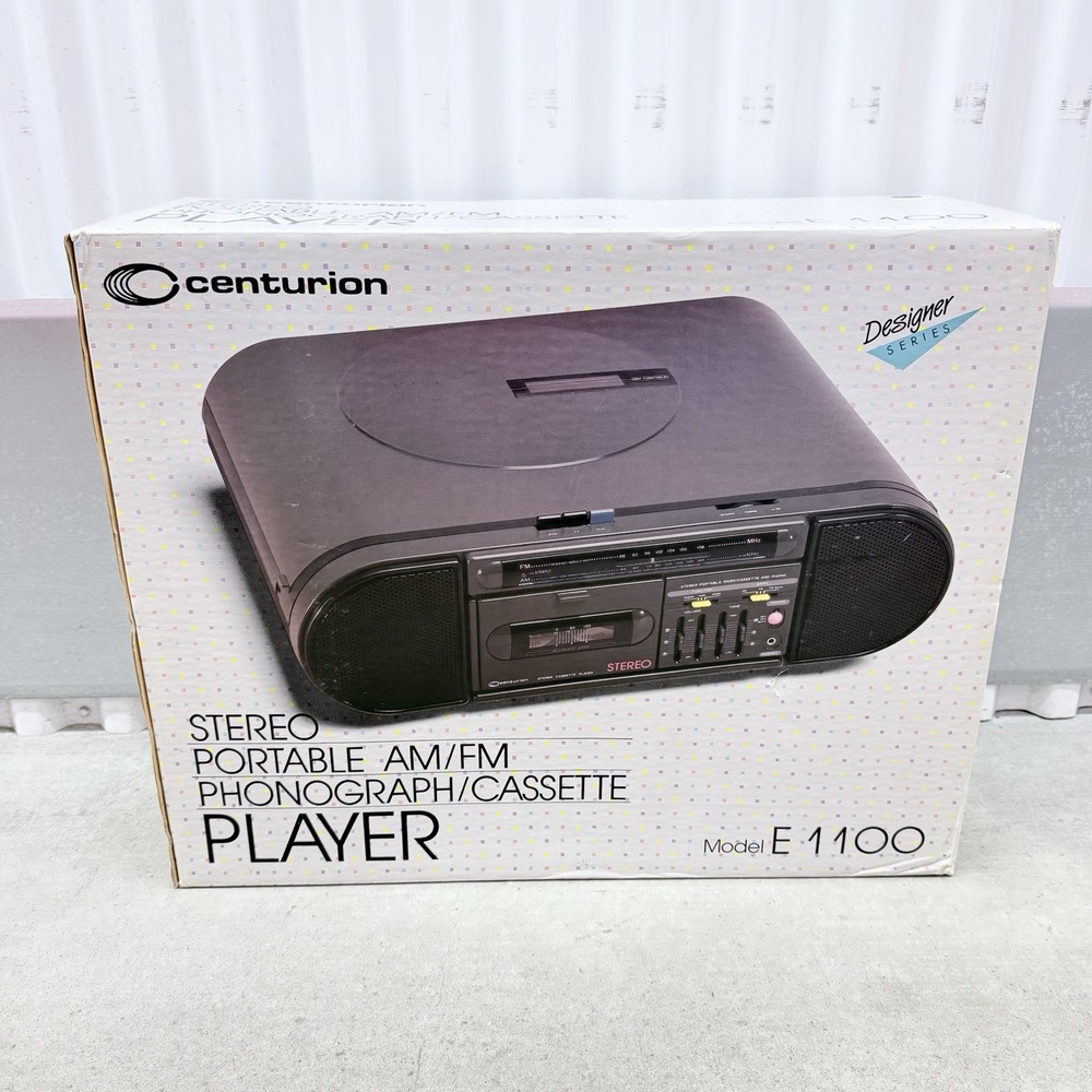 Vintage Portable AM/FM Radio & Cassette Player Centurion E1100 – NEW IN BOX NOS