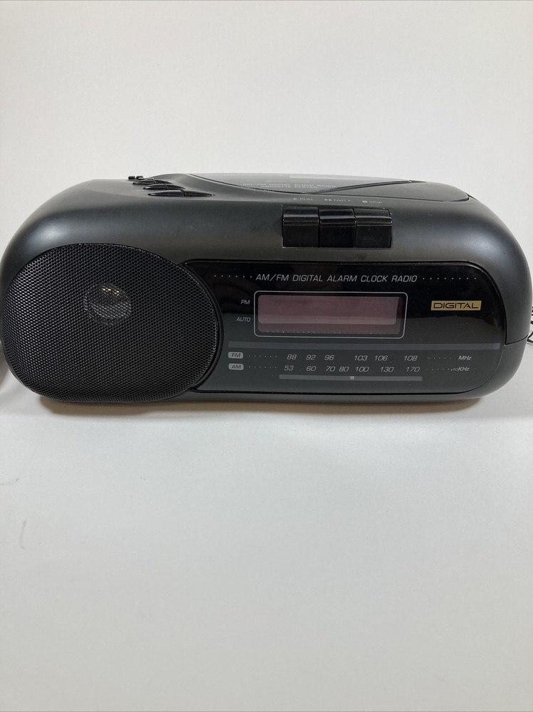 Lenoxx Sound AM/FM Digital Clock Radio Cassette Player Model CR-186 Tested Works
