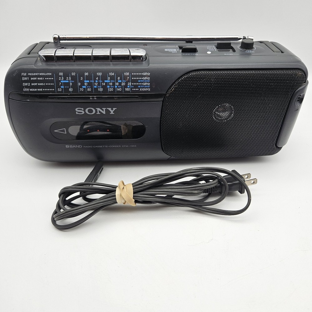 Vintage Sony CFM-155S AM/FM/Cassette/Short Wave Radio Tested Works