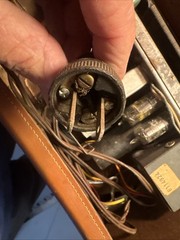 Vintage Leather Case Zenith Tube AM Radio , Carousel Model A404 Untested 4 Parts