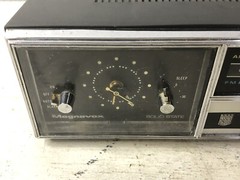 Vintage Retro Magnavox Solid State Clock Radio Model FM16 2FMQ16 Black Works!