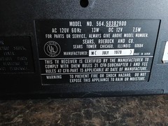 1979 Vintage Sears CRT Go Anywhere Solid State 564 TV Radio UHF VHF FM Works