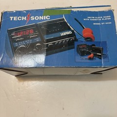 Tech Sonic AM/FM Clock Radio Removable Cassette Player ST-5488 – Please Read