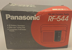 Vtg Black Portable PANASONIC AM/FM Radio #RF-544 with Speaker in original box