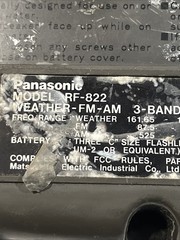 Vintage Panasonic 3 Band Radio ( RF-822 ) Weather – FM – AM NOT WORKING -AS IS