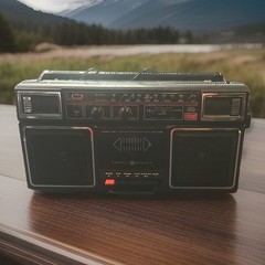 General Electric AM/FM Radio Four Speaker Boombox Vintage Tested Works
