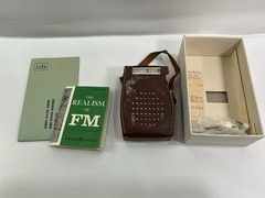 Vintage Marvel 6 Transistor Radio Japan Leather Case Box Earphone Untested