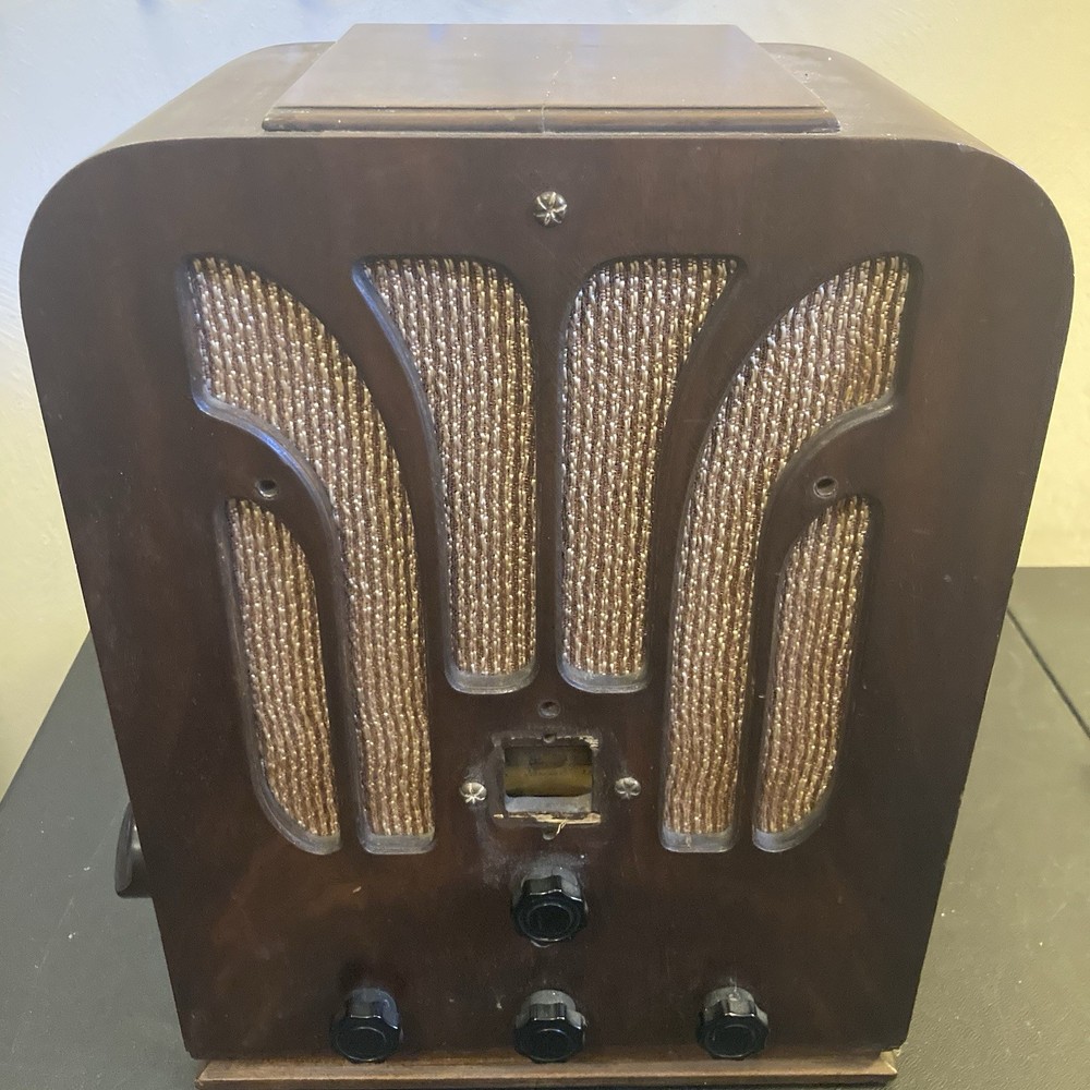 Vintage Old Rare Tombstone A-53 General Electric Tube Radio Wood Case Parts USA