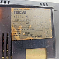 RCA Solid State RZD417W AM Clock RADIO FOR PARTS Wood Grain 60s Taiwan PROP VTG