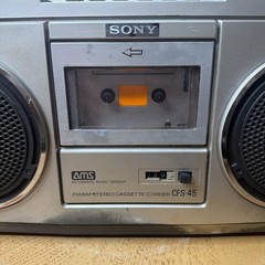 Vintage SONY CFS-45 AM/FM Boombox Cassette Player Recorder Tested Works READ