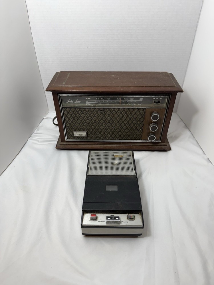 Emerson 2480B Vintage Radio & Norelco Philips Cassette Recorder – UNTESTED