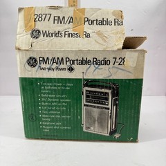 General Electric Portable Radio Brown Solid State 7-2877F AC DC Manual (No work)