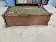 Vintage 1960s GE General Electric Dual Speaker Radio Wood Cabinet, For Parts
