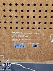 Vintage Sony ICF-9740W AM/FM Wood Grain Table Radio Taiwan Tested