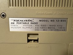 Realistic TRF 12-655 Long Range AM Radio