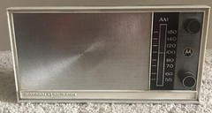Vintage Motorola AM Radio – Black White Silver – Tested Works – 1960’s? Prop?
