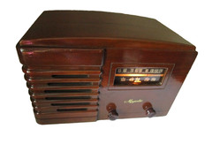 Vintage Majestic 1D59-L Wood Tabletop Tube Radio Working 1940s AM WORKING