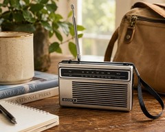 Sony TFM-6150W FM/AM 2 Band Portable Radio Tested Works Wrist Strap Vintage