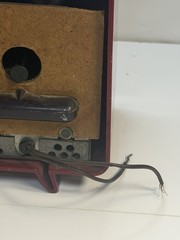 General Electric Cranberry Red 1953 Model 565 clock radio for parts
