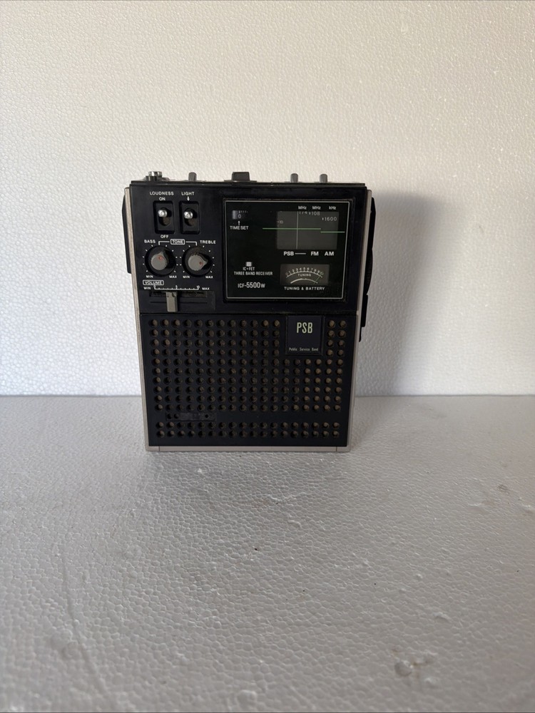 Vintage Sony ICF-5500W Radio Portable 3 Band Receiver AM/FM PSB Tested Works