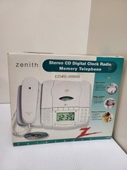 Vintage Zenith Z824W Phone Alarm Clock AM/FM Radio CD Player
