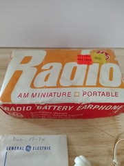 Vintage GE AM Miniature Radio P2790 W/Original Box Manual And Earphone Price Tag