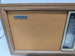 Vintage SONY TFM-9450W AM/FM Transistor Radio Wood Grain Cabinet Works