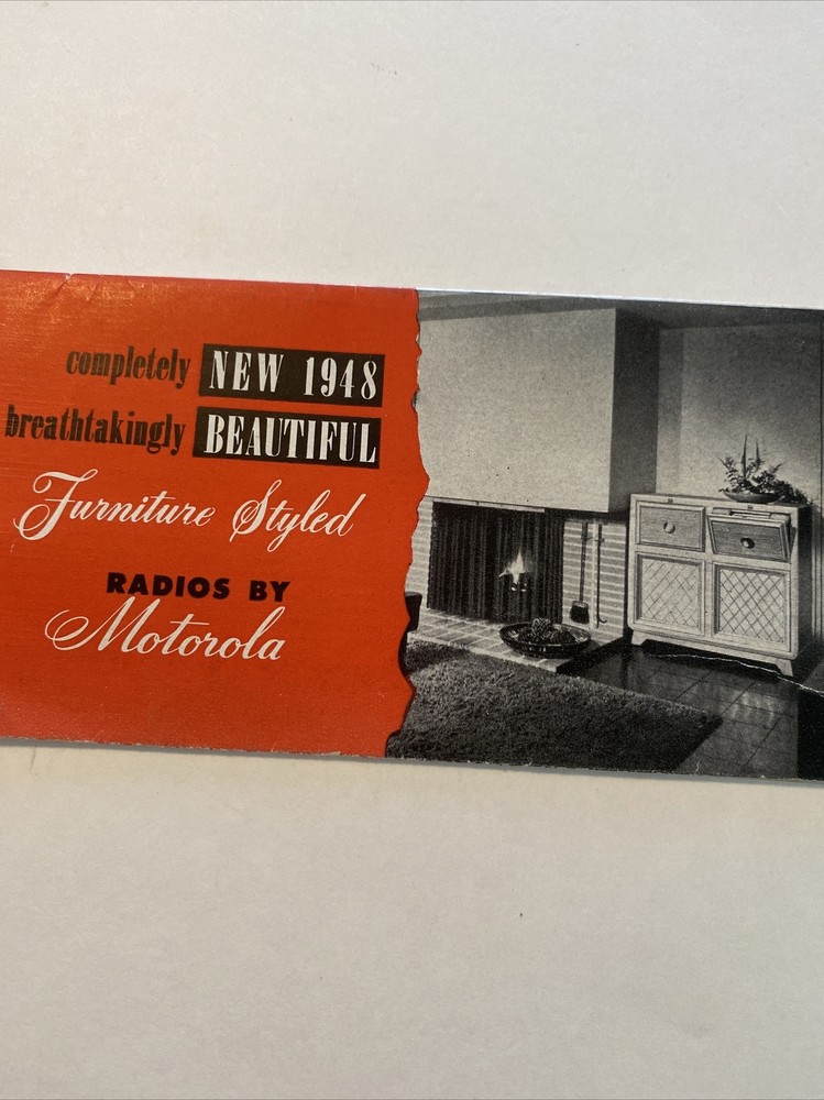 Vintage Radios By Motorola Advertising Brochure 1948 “Furniture Styled”