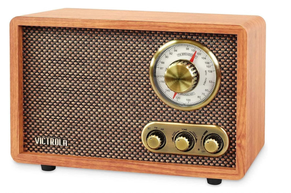 Victrola Retro Wood Bluetooth Radio with Built-in Speaker,Elegant & Vintage Desi