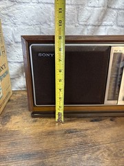 Vintage Sony ICF-9740W Tabletop FM/AM Radio Simulated Wood W/ Box Tested