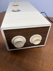 Vintage Panasonic Woodgrain Flip AM Radio Alarm Clock RC-1282 RARE-WORKS