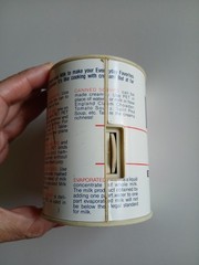 Vintage PET Evaporated Milk Novelty AM FM Radio Can Hong Kong 1970s Retro Decor