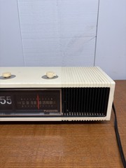 Vintage Panasonic Woodgrain Flip AM Radio Alarm Clock RC-1282 RARE-WORKS