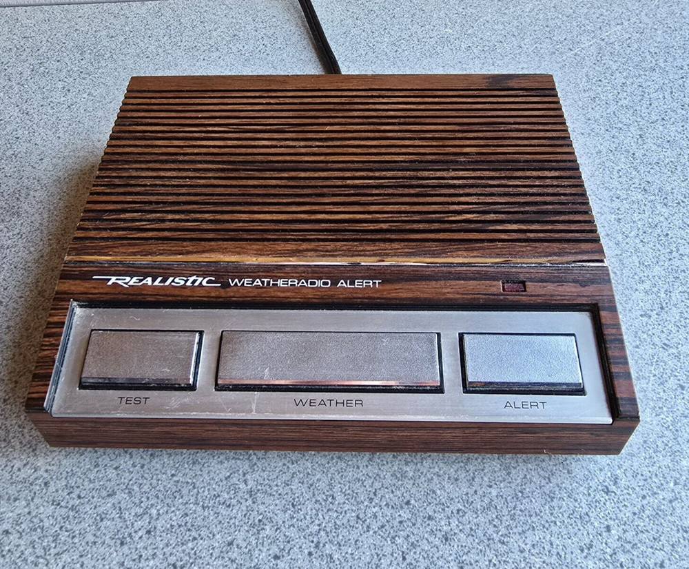 VTG Realistic Weatheradio Alert 3 Channel Toggle Switch Alert Siren Walnut Grain