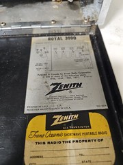 Zenith Transoceanic Royal 3000 Multiband All Transistor Radio & Log Book