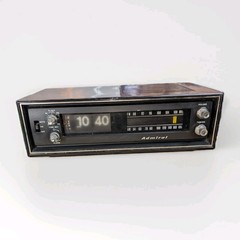 Vintage Admiral Flip Clock Radio Wood Grain MCM, CRF-921 Clean/Works Rare