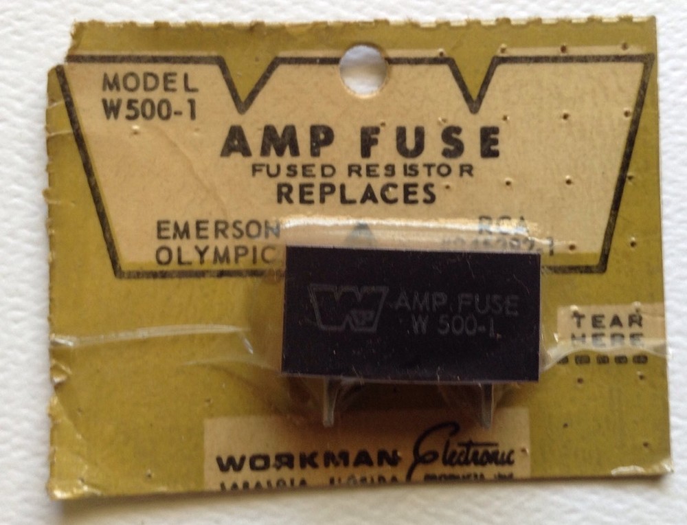 Vintage Workman AMP Fuse W500-1 Replaces Emerson Olympic RCA 945392-1