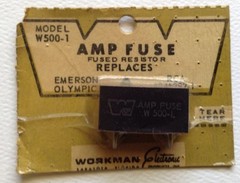 Vintage Workman AMP Fuse W500-1 Replaces Emerson Olympic RCA 945392-1