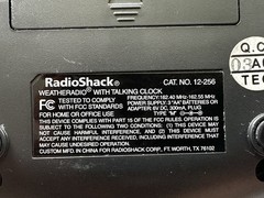 Rare VHTF Vintage Collectible Radio Shack 12-256 Weatheradio with Talking Clock