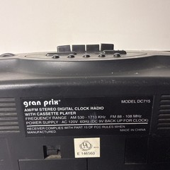 Vintage GPX Stereo Cassette Clock Radio DC715 AM/FM Digital Clock Tested*