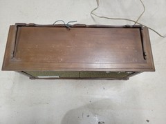Vintage 1960s GE General Electric Dual Speaker Radio Wood Cabinet, For Parts