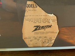 Working Vintage 1946 Zenith AM/FM Automatic Frequency Control 7 Tube