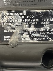 Vintage Panasonic 3 Band Radio ( RF-822 ) Weather – FM – AM NOT WORKING -AS IS