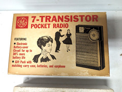 Vintage Original Box with General Electric 7 Transistor Pocket Radio w/ Earphone