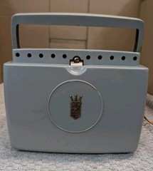 Vintage Zenith Mid-Century Portable Radio – Light Blue – MCM Project Display