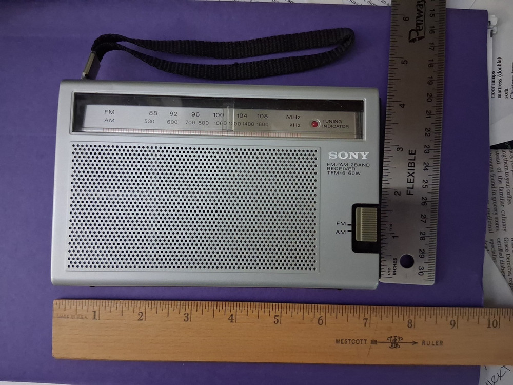Sony Portable 2-Band AM-FM Radio Receiver Model TFM-6160W