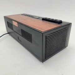 Vtg Woodgrain Sears AM/FM Cassette Stereo Clock Radio 80s 90s Retro Batt Backup